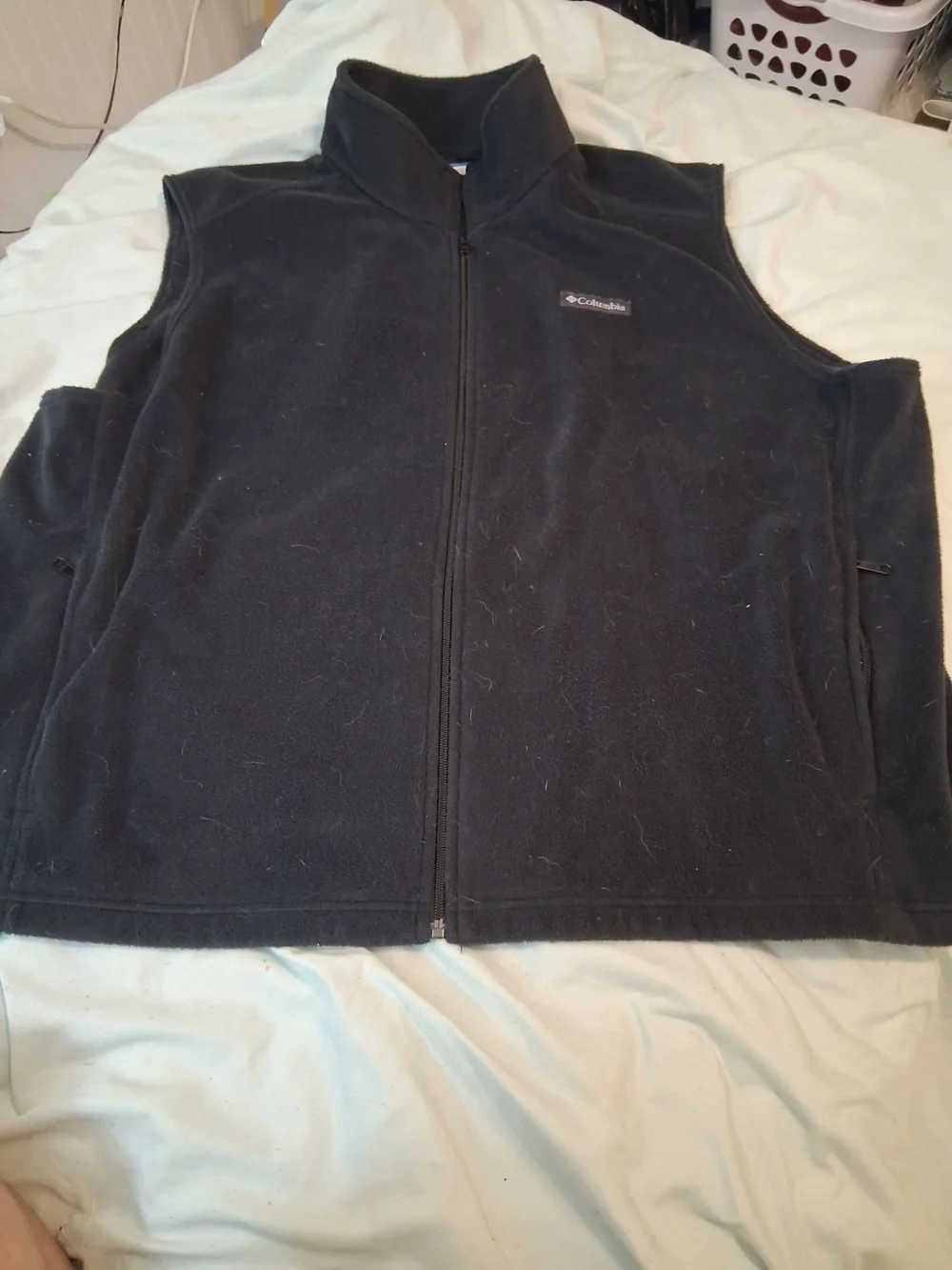 Columbia Big and Tall Sized 4X Black Full-Zip Fleece Vest